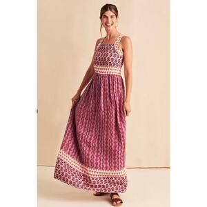 Faherty Gracie Linen Maxi Dress Size M